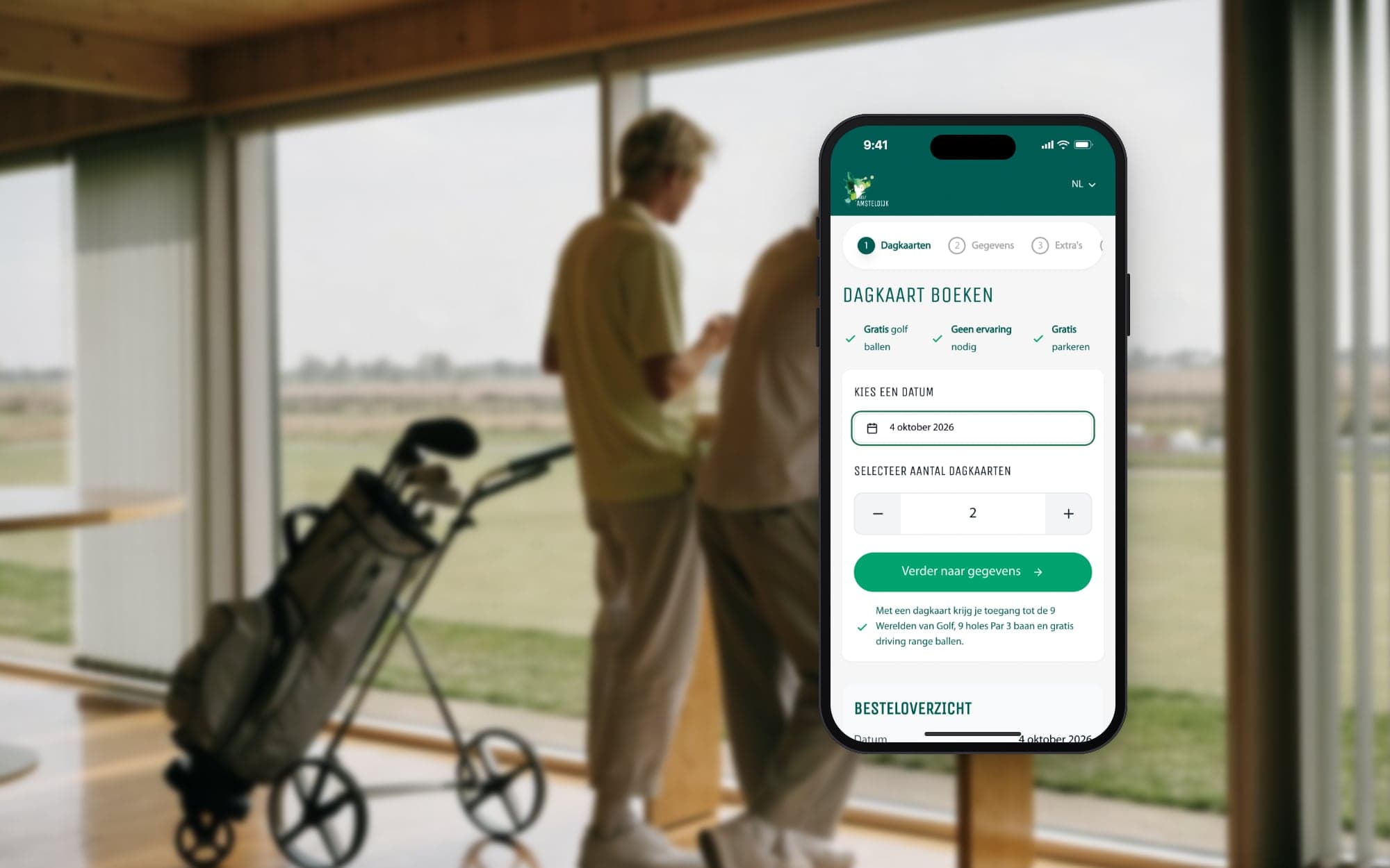 Golf Amsteldijk: booking a day pass in four steps
