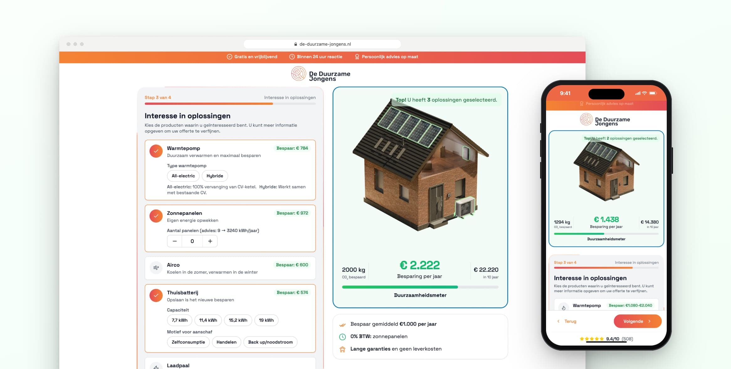 De Duurzame Jongens: from Excel pricing model to request in the CRM