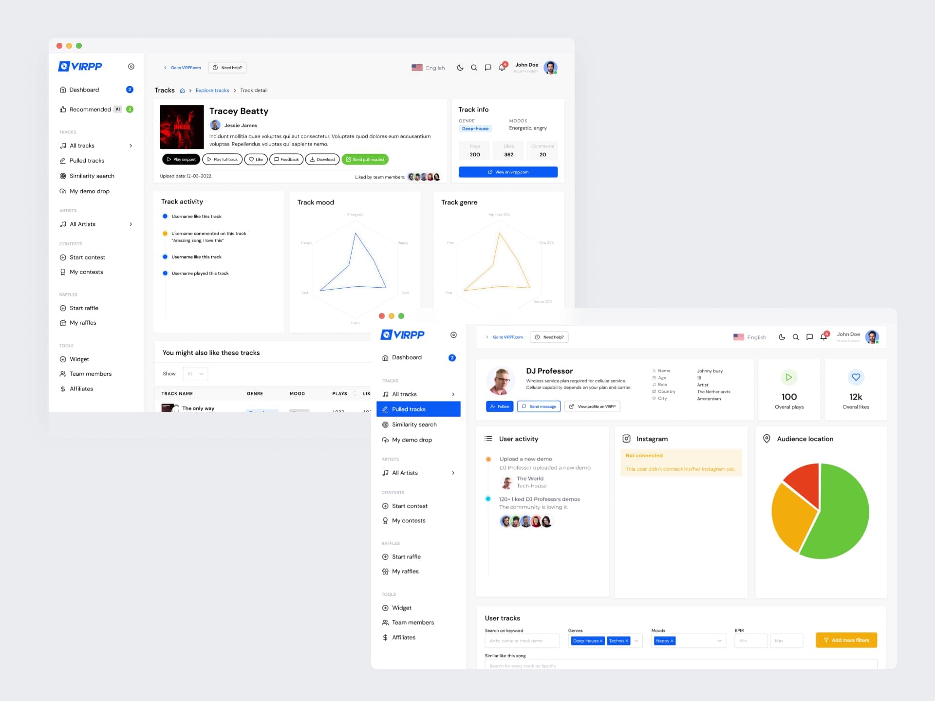 VIRPP label dashboard - web app development