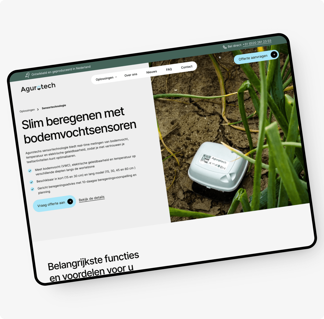 The Agurotech website on phone and desktop.