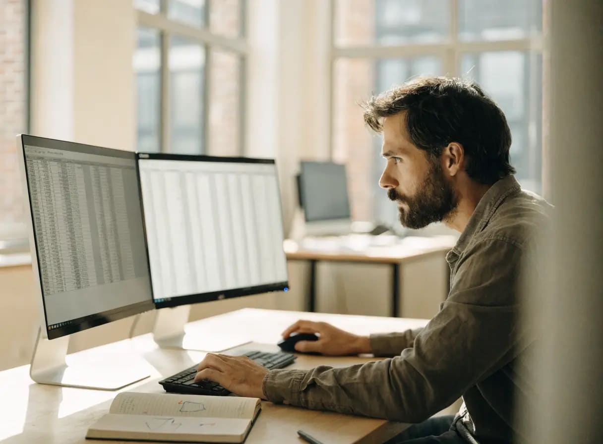 Developer compares two data tables side by side to test an integration