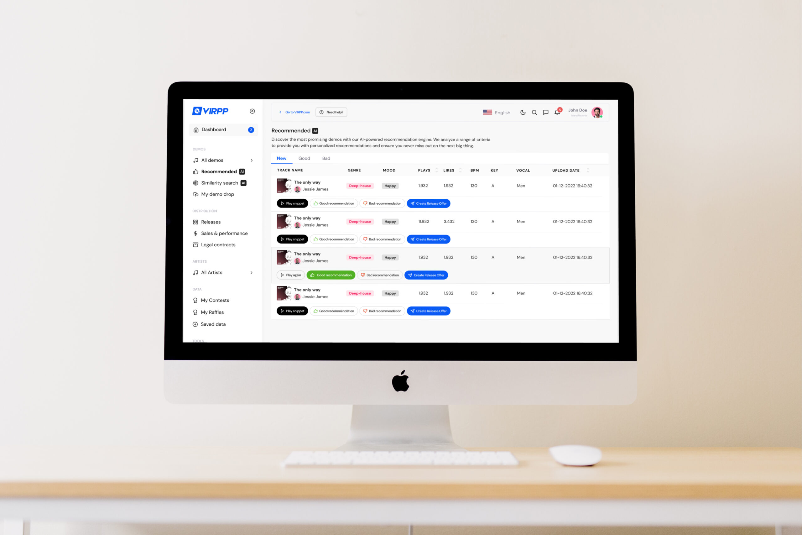 VIRPP Label dashboard - web app development