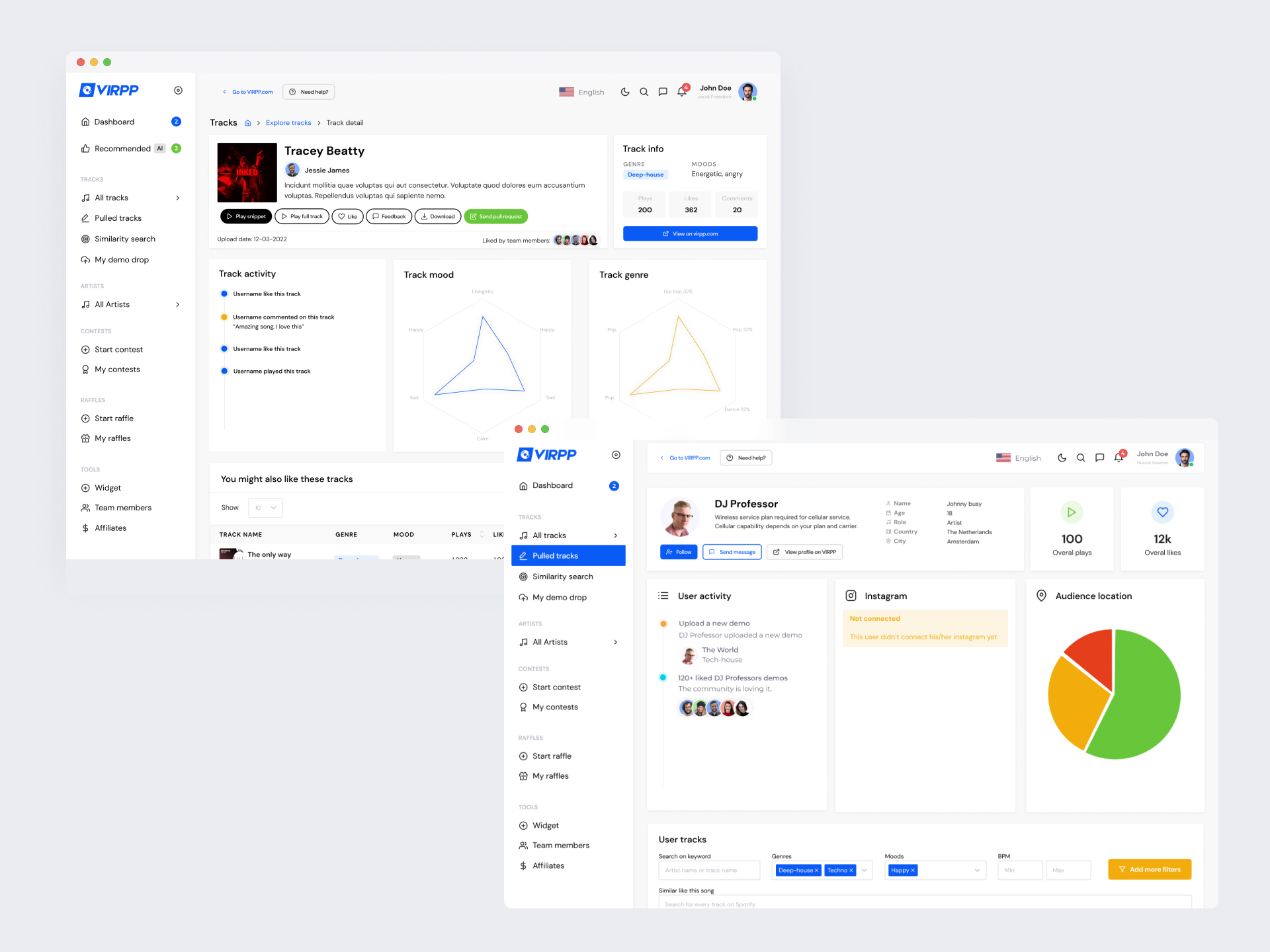 VIRPP Label dashboard - web app development